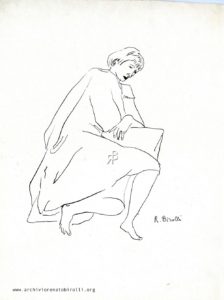 Figura femminile, 1934, inchiostro su carta